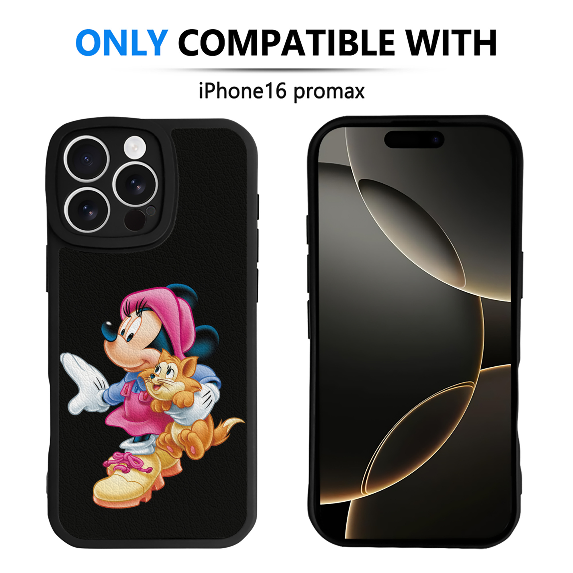 （画像用） ミッキーマウス Mickey Mouse 【iPhone 16シリーズ対応】シリコンスマホケース（レザー調） 材質：シリコン